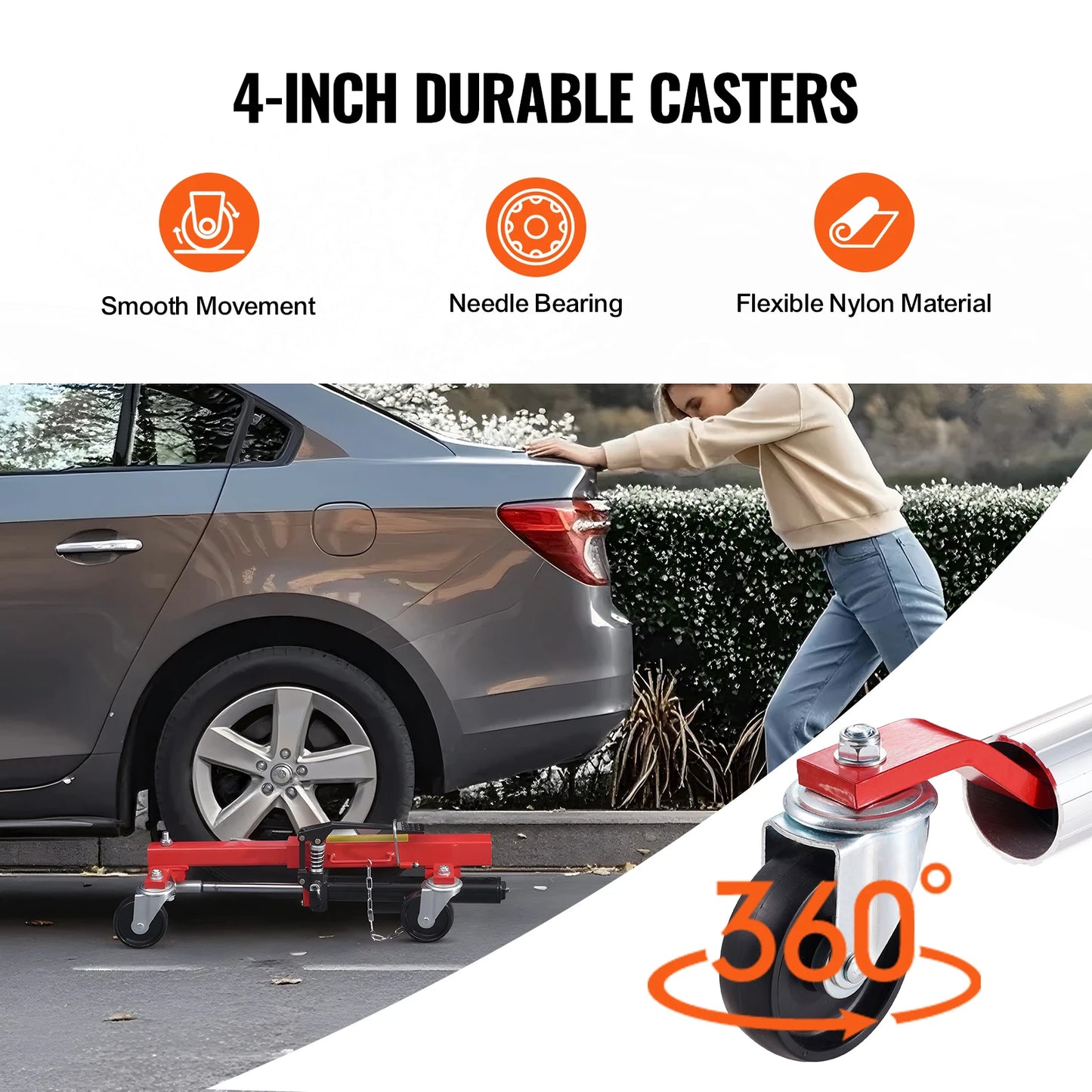SucceBuy Wheel Dolly Heavy Duty Vehicle Positioning Hydraulic Tire Jack Max Capacity 1500 Lbs  Dolly for Car Auto Repair Moving