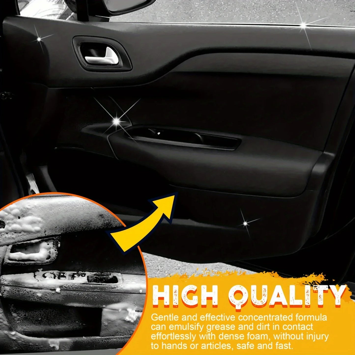 3PCS Multi-Functional Foam Cleaner Set:  Wash for Automotive Interior Upholstery, Plastic Instrument Panel, Steering Wheel parts