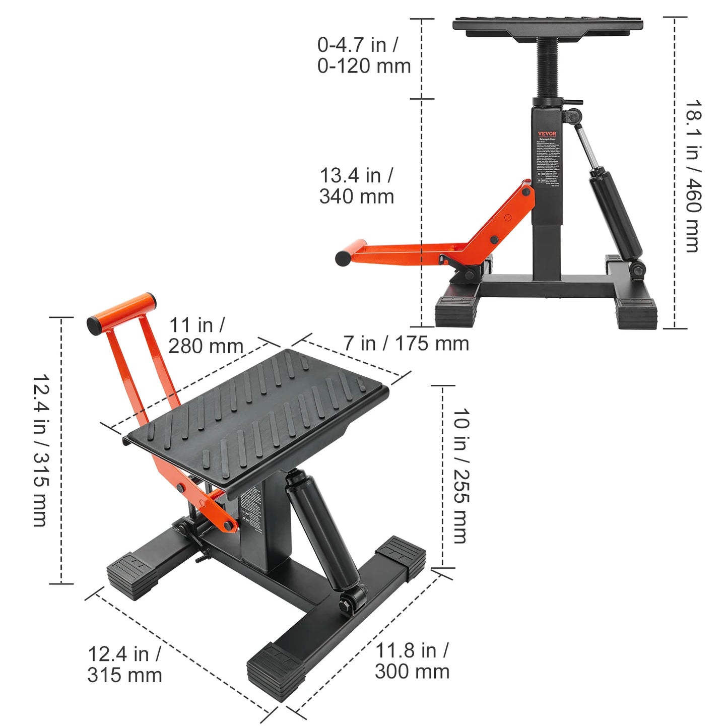 SucceBuy Motorcycle Jack Lift Stand 440 lbs Dirt Bike Lift Stand Hydraulic Lift Operation Adjustable Height Hoist Table