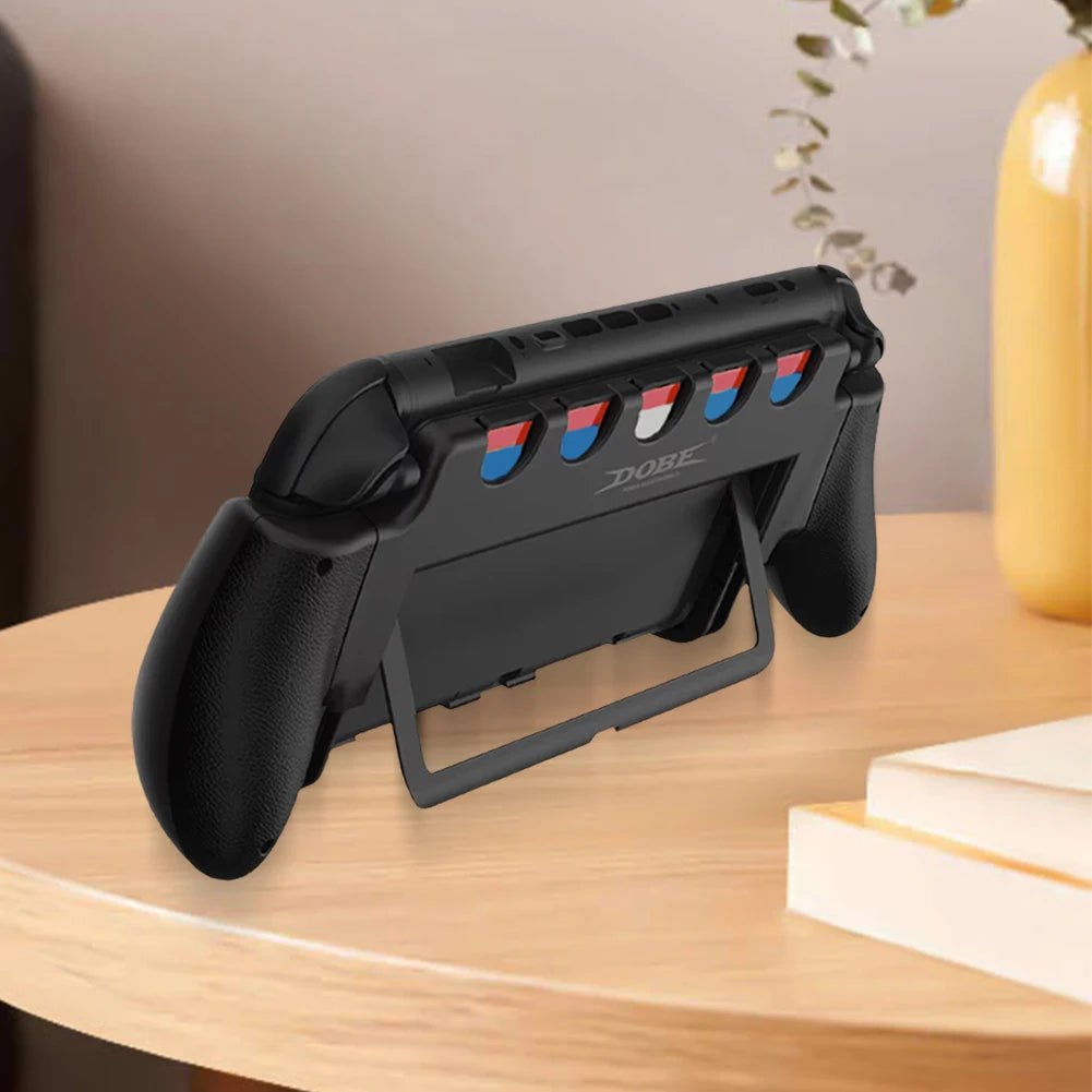 For Nintendo for Switch 2 Grip with Stand Grip Case 5 Game Slots Protective Case Anti Slip Grip Holder for Switch 2 Accessories