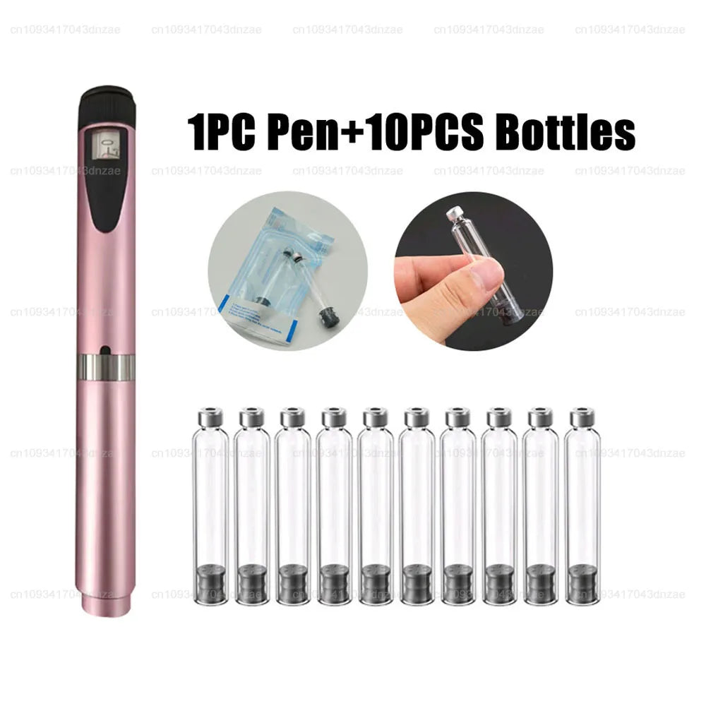 Adjustable Injection Pen Kit 3ml Sterile Empty Cartridges Cassette Bottle 4/6/8mm Disposable Pen Tip for Lilly Insulin Injection