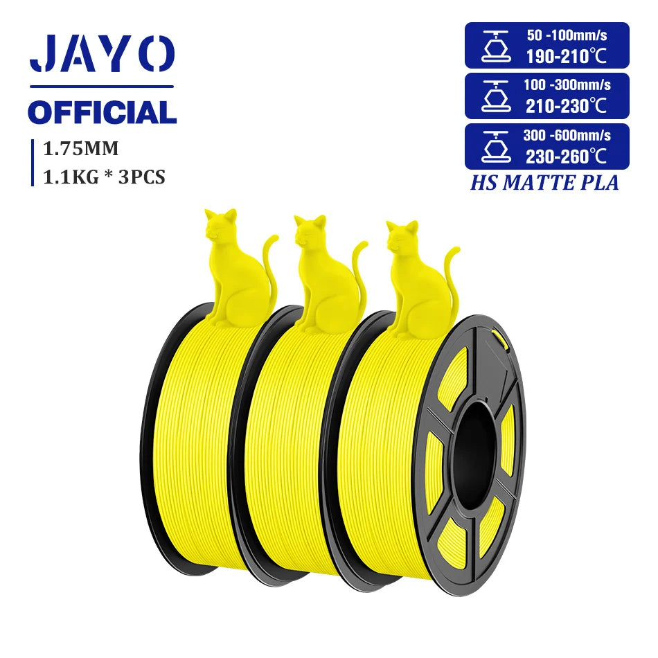 JAYO PLA Classic 1.75mm 3D Filament High Speed Matte PLA Filament For FDM 3D Printers 600mm/s High Speed Printing Materials