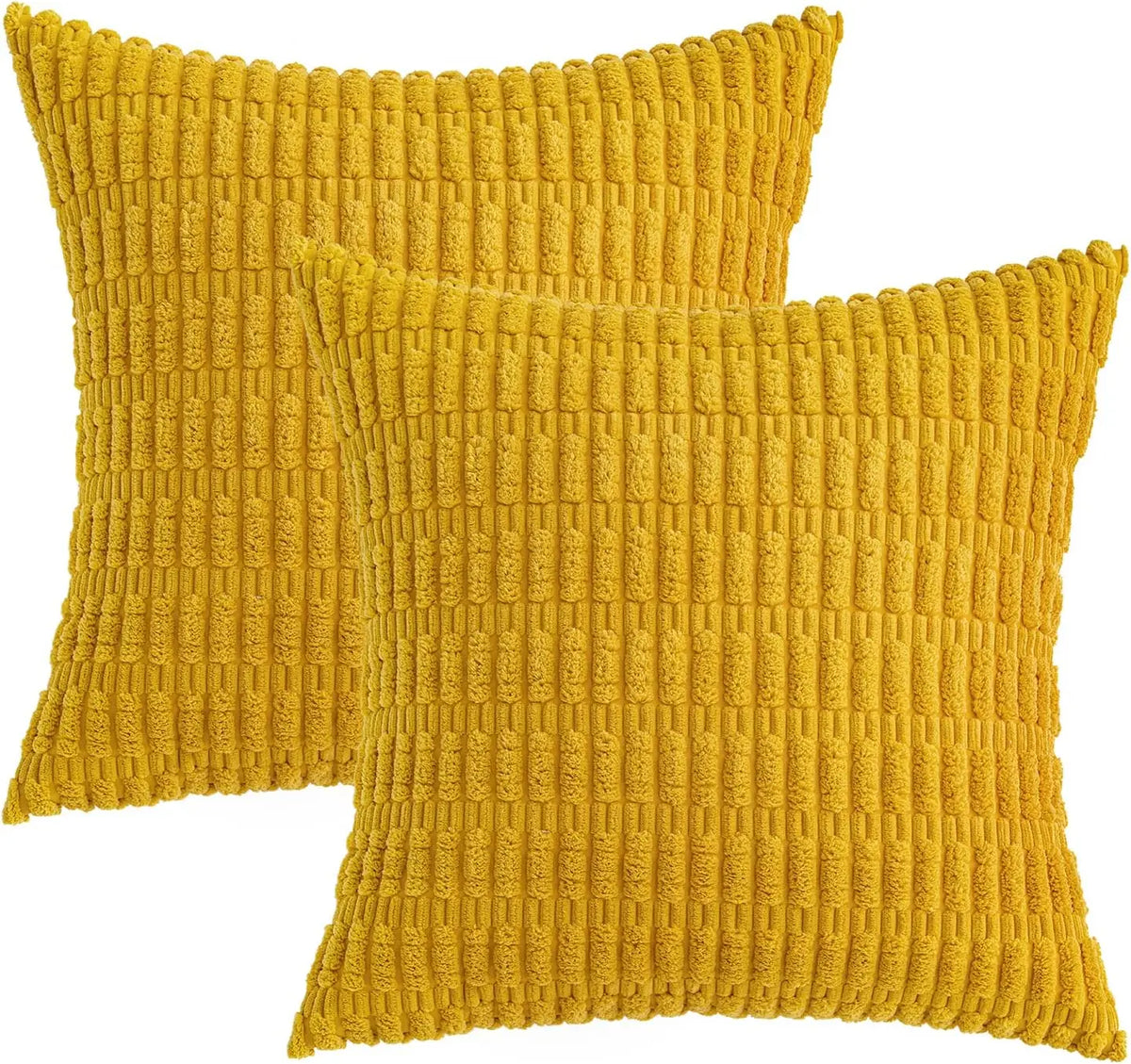 Corduroy Decorative Throw Pillow Covers 18x18 Inch Soft Boho Striped Fall Pillow Covers Modern Farmhouse Home Decor for Sofa Bed