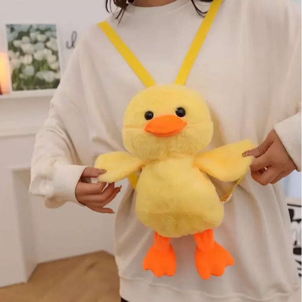 33cm Small Yellow Duck Plush Backpack Kawaii Stuffed Animal Duck Bag Cartoon Cute Soft Schoolbag Girls Boys Girls Gifts