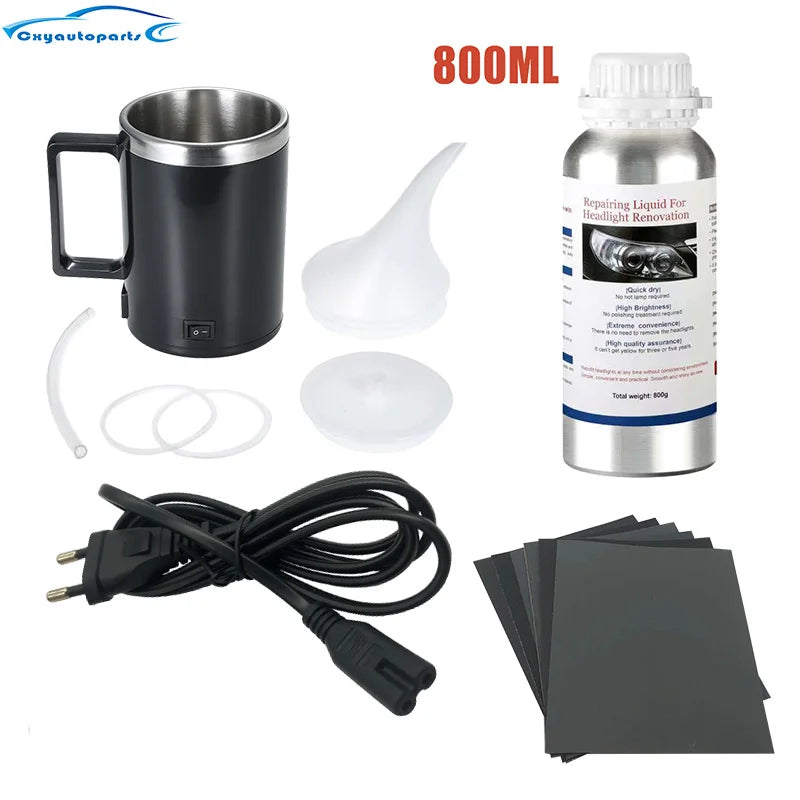 Car headlight restoration kit 800ML Liquid Polymer Repair Fluid Car Headlight Chemical Polishing Kit Automobile Tools