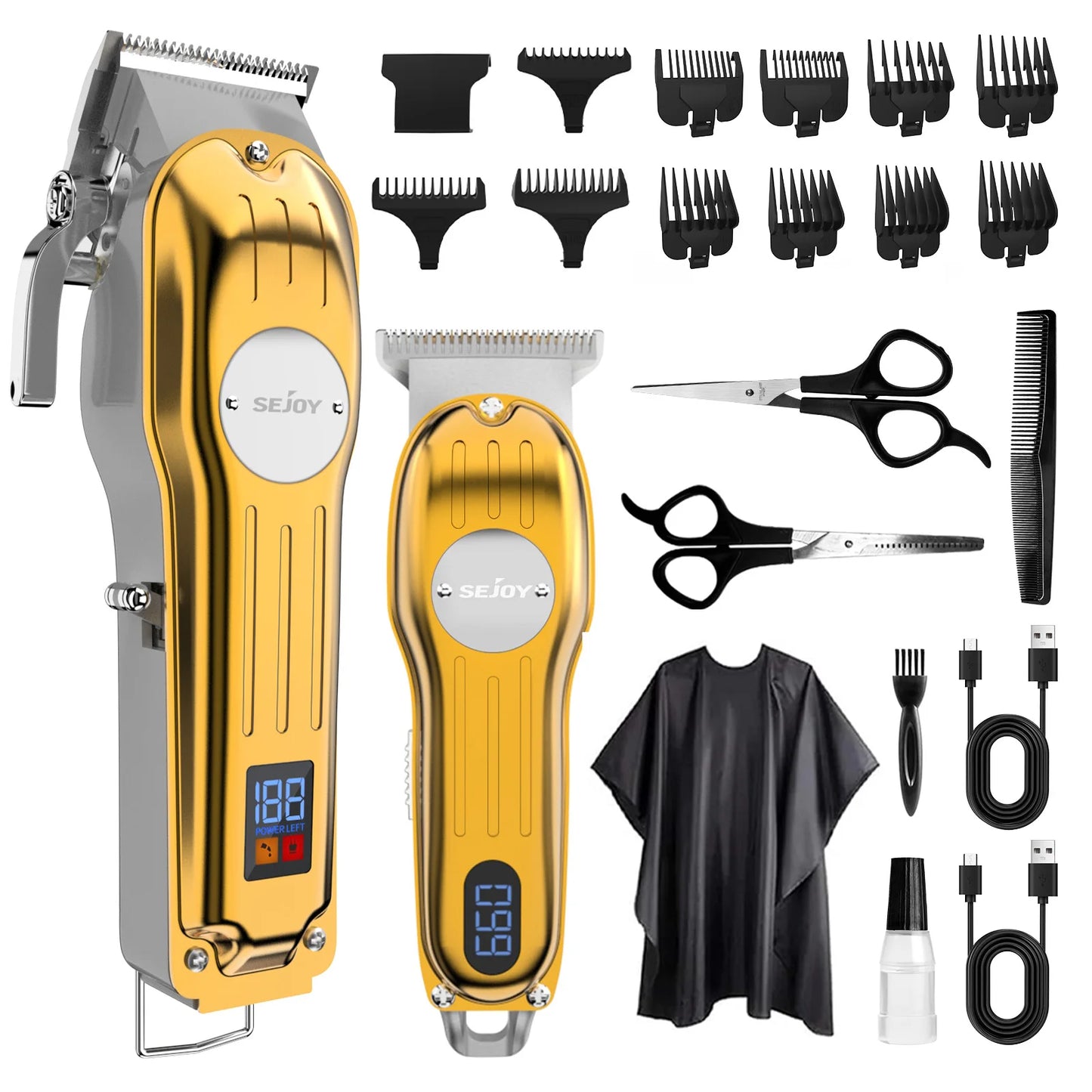 Sejoy Electric Baber Hair Clipper Kits Professional Hair Cutting Machine Set Rechargeable Cordless Electric Hair Trimmer Set