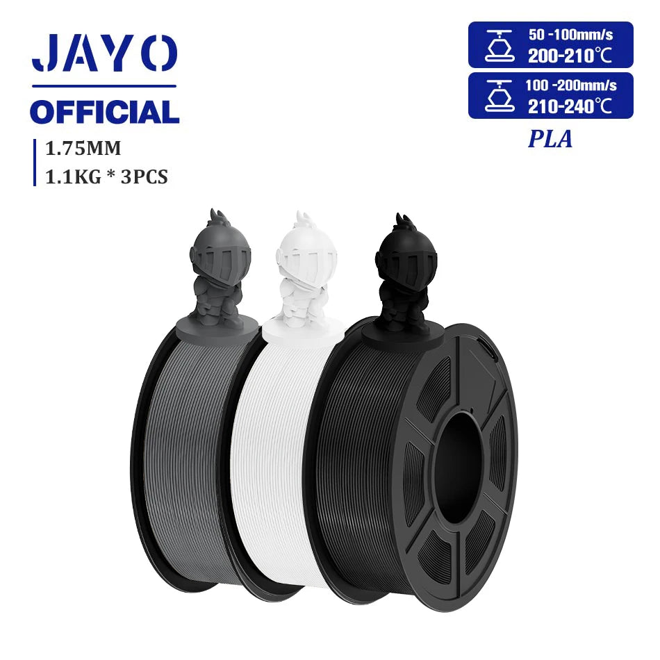 JAYO 3D Filamen 1.75mm PLA/ PETG / High Speed Matte PETG/ PLA+ 3D Printer Filament for FDM 3D Printers 3Rolls/set