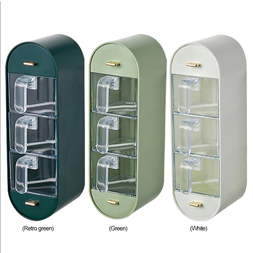 Wall Mounted Condiment Containers with 5 Compartments and Handles Sugar Salt Container Set Seasoning Container Boxes for Kitchen