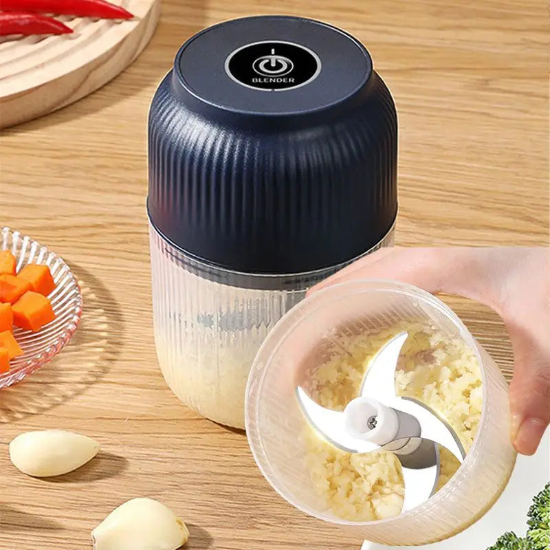 New Electric Garlic Puree Blender Kitchen Mini Food Chopper Meat Grinder With 6 Stainless Steel Blades Small Vegetable Chopper