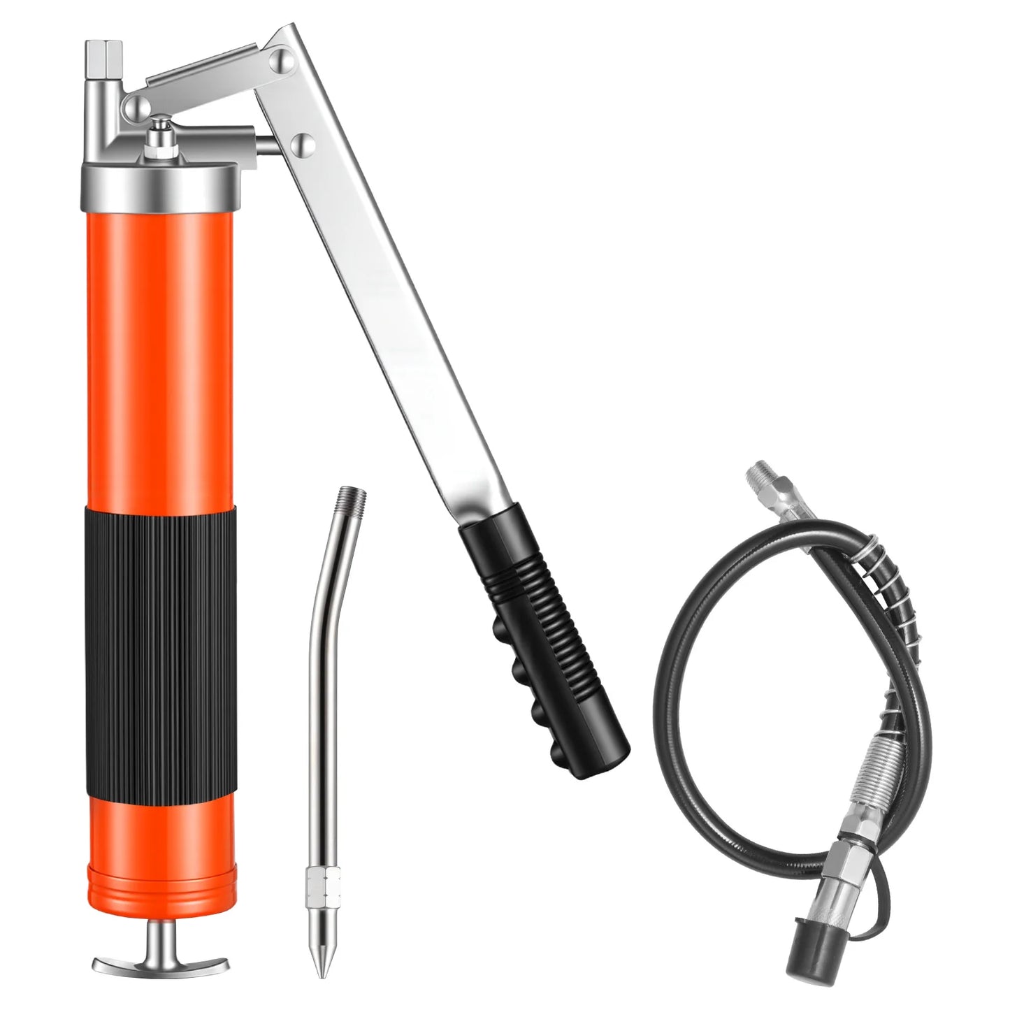 SucceBuy 10000 PSI Grease Gun High Pressure Pistol Grip 14 oz Grease Gun Kit with 18in Flex Hose &Nozzle for Automotive Marine