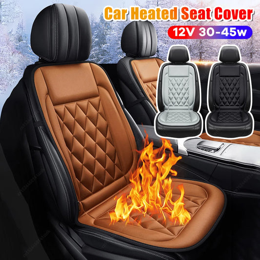 12V Heated Car Seat Cover 30-45w Fast Car Seat Heater Seat Protector 2 Gear Adjustable Breathable Auto Interior Accessories Univ