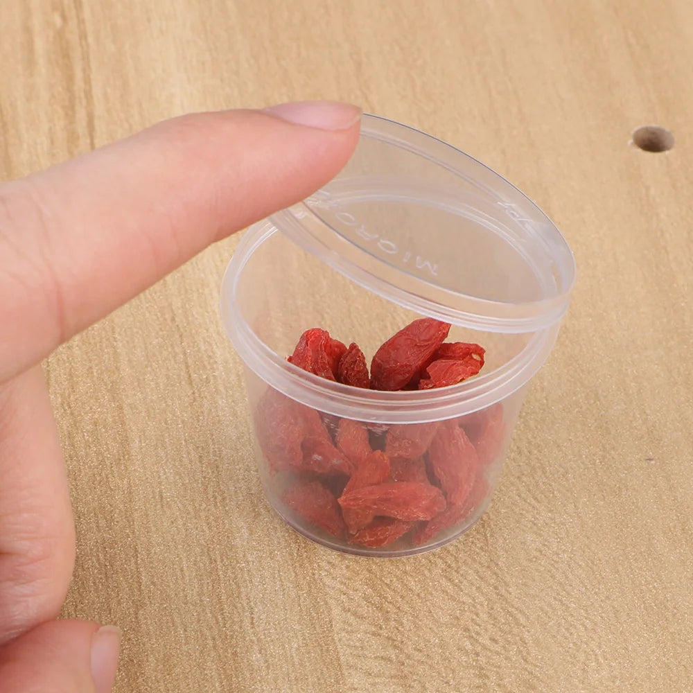 100Pcs Chutney Chili Sauce Cups With Lids Kitchen Organizer Disposable Sauce Pot Plastic Clear Food Small Sauce Container Box