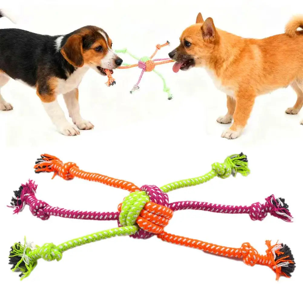 1pc Durable Bite-Resistant Interactive Knot Toy for Dogs- Chewable Rope with Green&Orange Fringes,Playful Design, Dog Toys