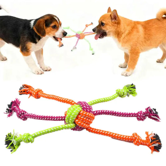 1pc Durable Bite-Resistant Interactive Knot Toy for Dogs- Chewable Rope with Green&Orange Fringes,Playful Design, Dog Toys