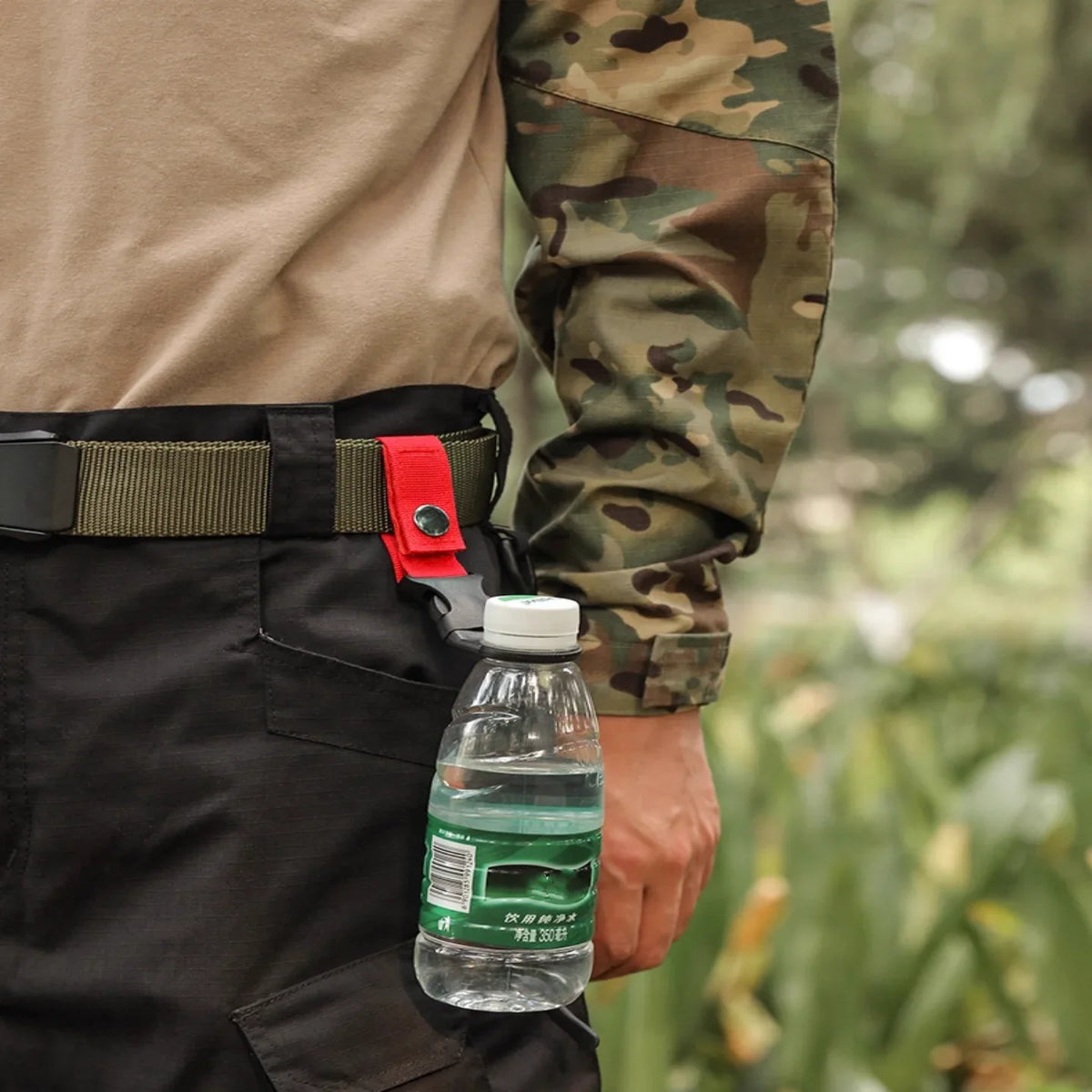 Webbing Water Bottle Holder Climbing Carabiner Belt Backpack Hanger Hooks Clip Multifunction Water Bottle Nylon Buckle Hook Clip
