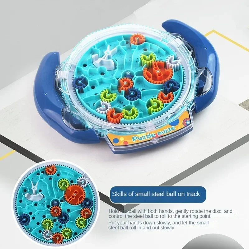 3D Creative Puzzle Maze Magic Transparent Puzzle Speed Cube Rolling Ball Magic UFO Maze Toys For Children Stress Reliever Toys