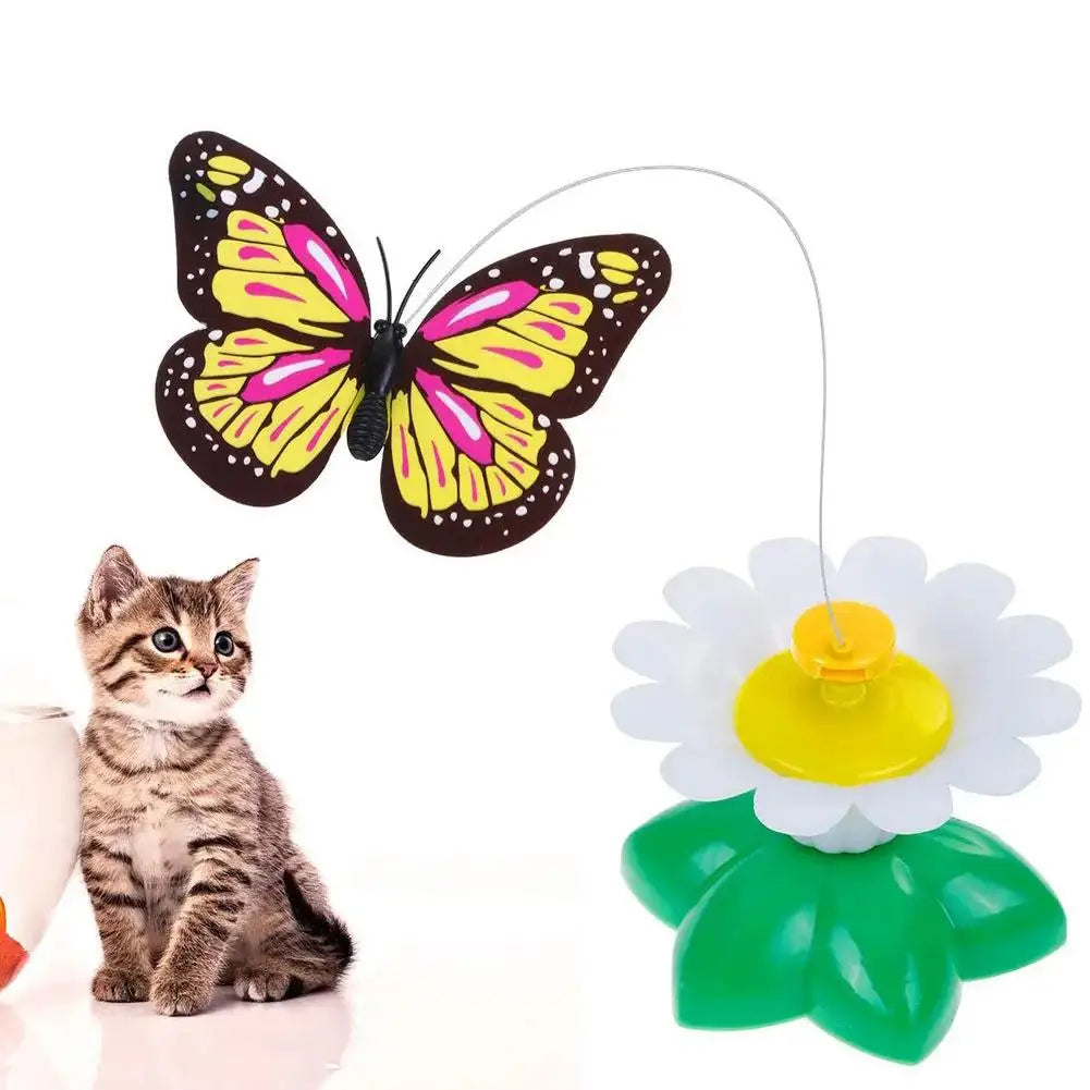 Random Color Rotating Electric Butterfly, Hummingbird Pet Product Rotating Around Flowers To Cats And Butterflies Pet Toys