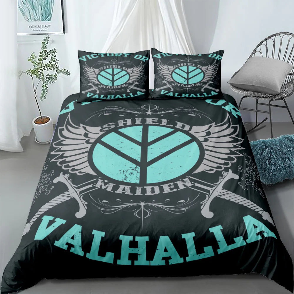 Vigvisir Viking Art Constellation Bedding Set EU Single Double King US Twin Full Queen King Ethnic Bed Linen Set