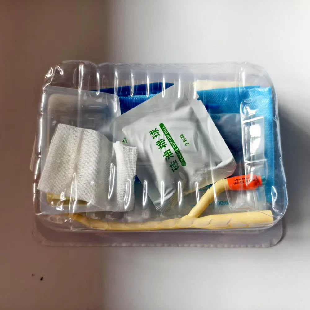 Medical Urethral Catheterization Kit Latex Double-Lumen Foley Catheter Urine Tube Adult Man Women Urine Drainage After Surgery