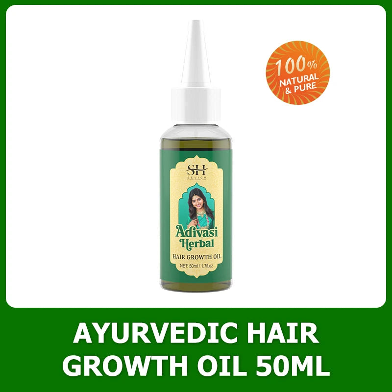Ayurvedic Hair Growth Oil Adivasi Organic Hair Growth Serum Pure Plant Hair Growth Oil Anti Hair Loss Fast Regrowth Haircare