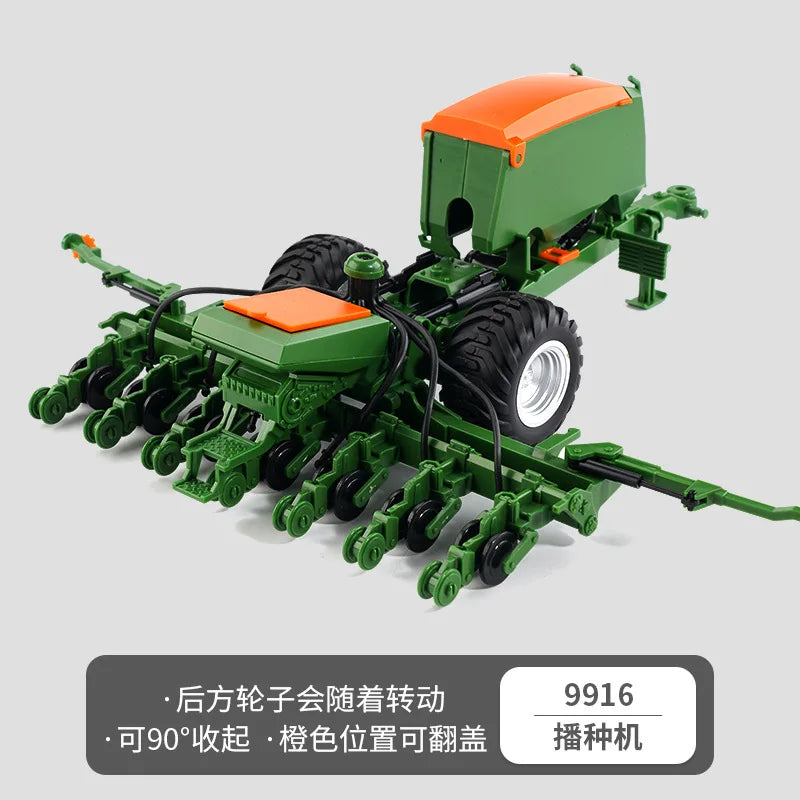 1:24 Scale Remote-Controlled Tractor Toy Alloy Electric Farm Truck with Headlights RC Car Set for Kids Birthday Christmas Gifts