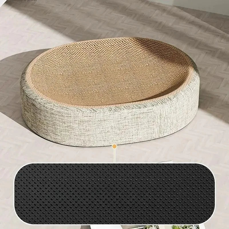 Oval Shape Scratch Pad For Cats sisal Scratching Cat Bed Multifunctional Pet Sleeping Mat Cat Scratch Bed For Cats To Rest