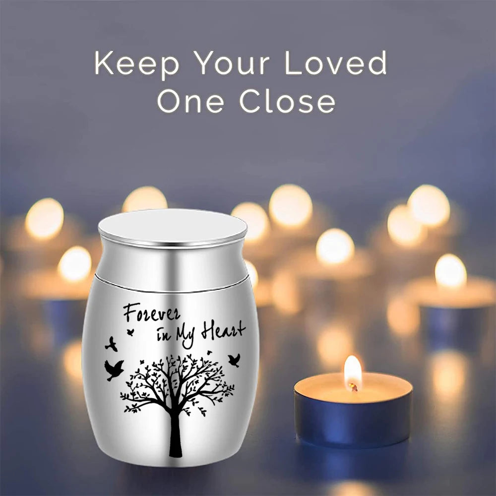 7 Colors Small Keepsake Urn for Human Ashes Tree of Life Cremation Urns Mini Urns Perfect Aluminum alloy Memorial Ashes Holder