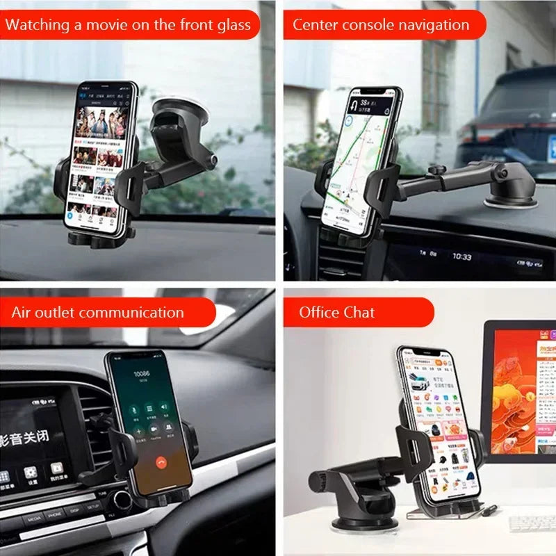 360° Universal Suction Cup Car Phone Holder Retractable Arm Phone Bracket Stand GPS Car Phone Holder Stand for IPhone Xiaomi