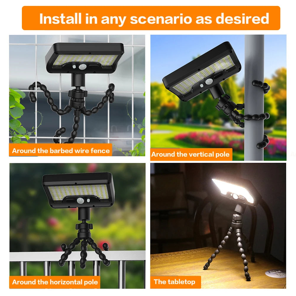 Solar Wall Light Solar Powered Flood Light Auto On/Off Motion Sensor Outdoor Wall Lantern Outside Yard Lamp for Garden Yard Path