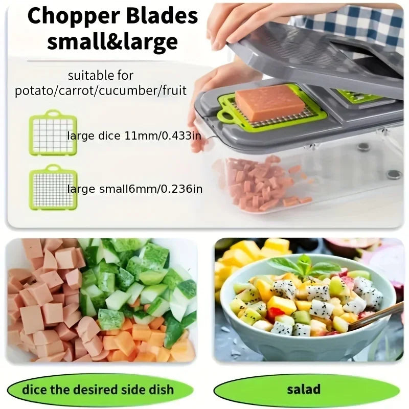 22-in-1 Multifunctional Vegetable Chopper, Cutter Vegetable Dicer Slicer Cutter Mandoline Onion Chopper For Onion Potato