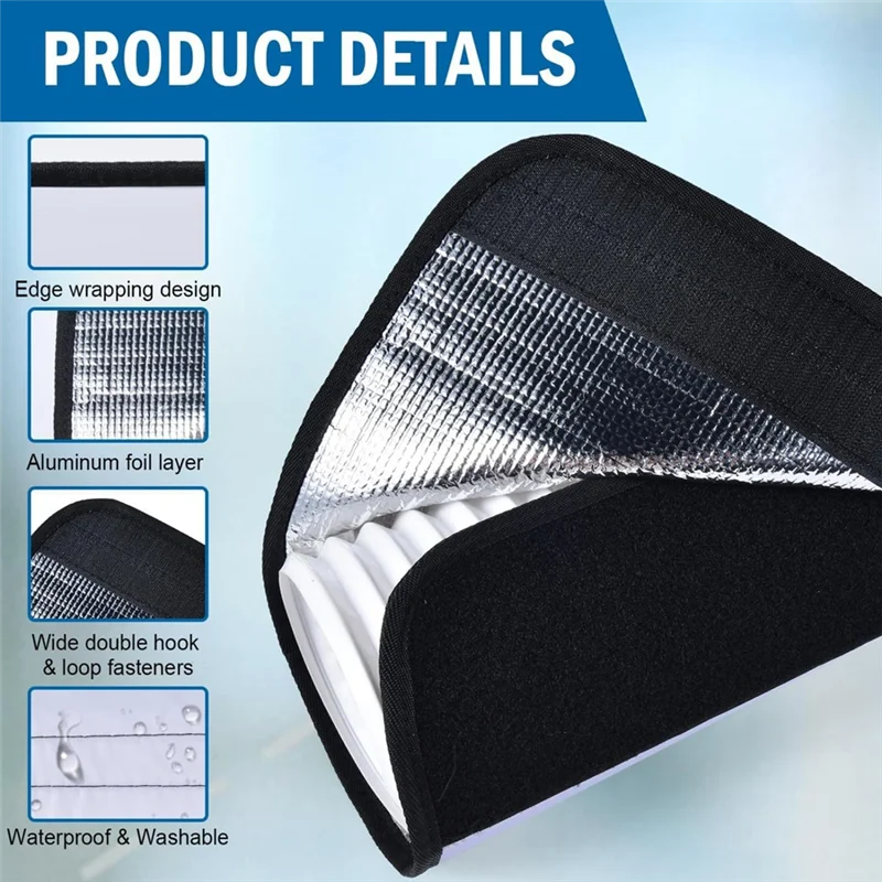AAAN-Portable Air Conditioner Hose Cover For 5" & 5.9" Diameter Easy Installation For Heat Reduction AC Hose Insulated Cover Wra