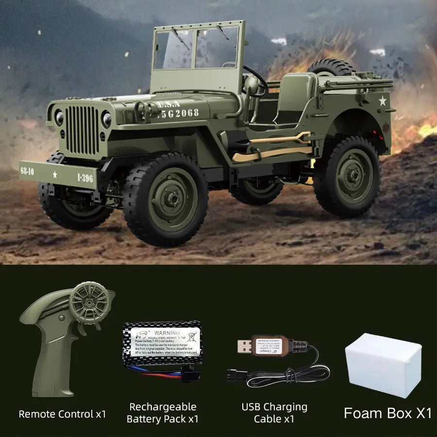 JJRC C8815 Rc car 1941 JEEP WILLYS 2.4g 4wd RTR Crawler climbing scale military truck off-road vehicle toy gift for children