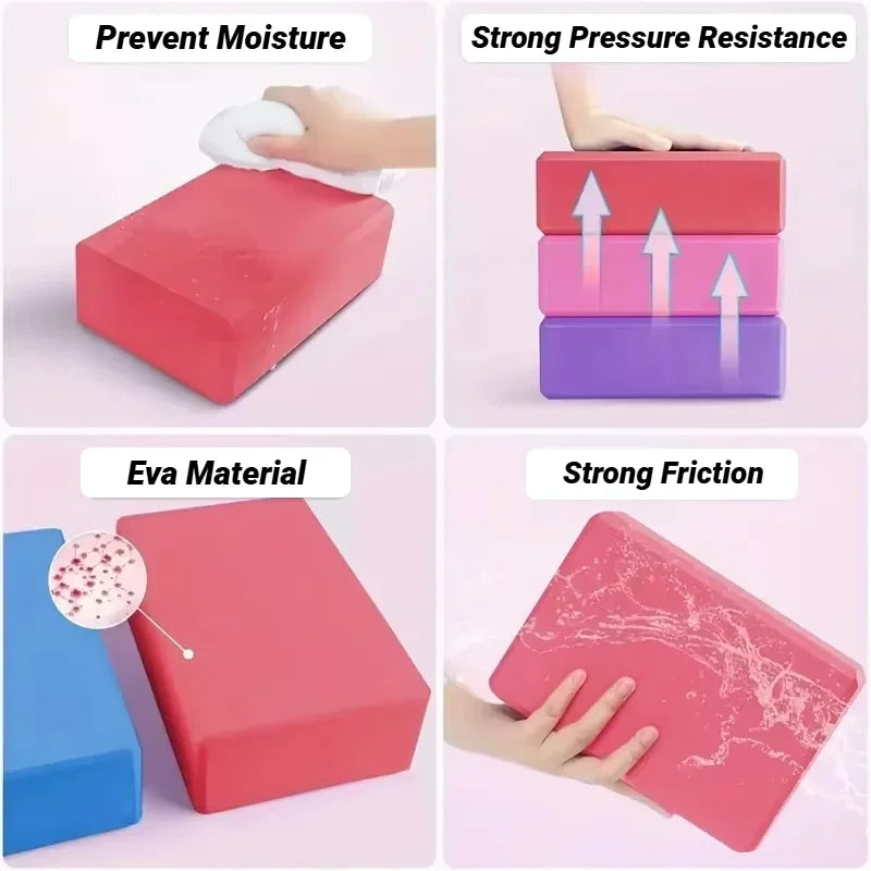 2Pcs Yoga Blocks Gym Foam Brick Pilates Training Exercise Fitness Bolster Pillow Cushion Stretching Body Shaping Building Cubes