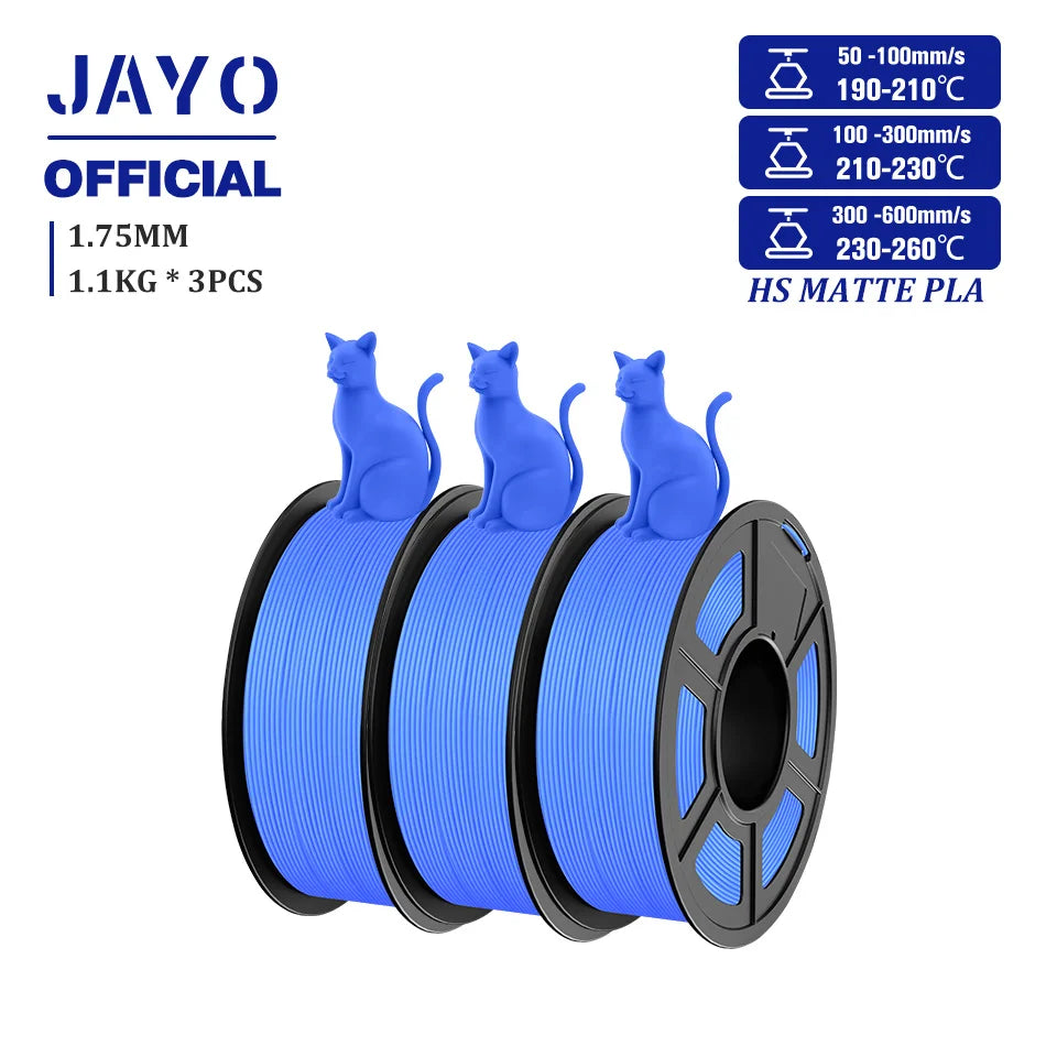 JAYO PLA Classic 1.75mm 3D Filament High Speed Matte PLA Filament For FDM 3D Printers 600mm/s High Speed Printing Materials