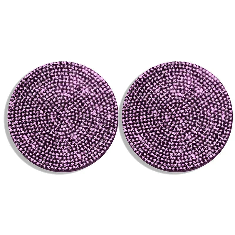 2pcs Bling Creative Auto Car Accessories For Woman Rhinestone Anti Slip Universal Cup Holder Diamond Car Coaster