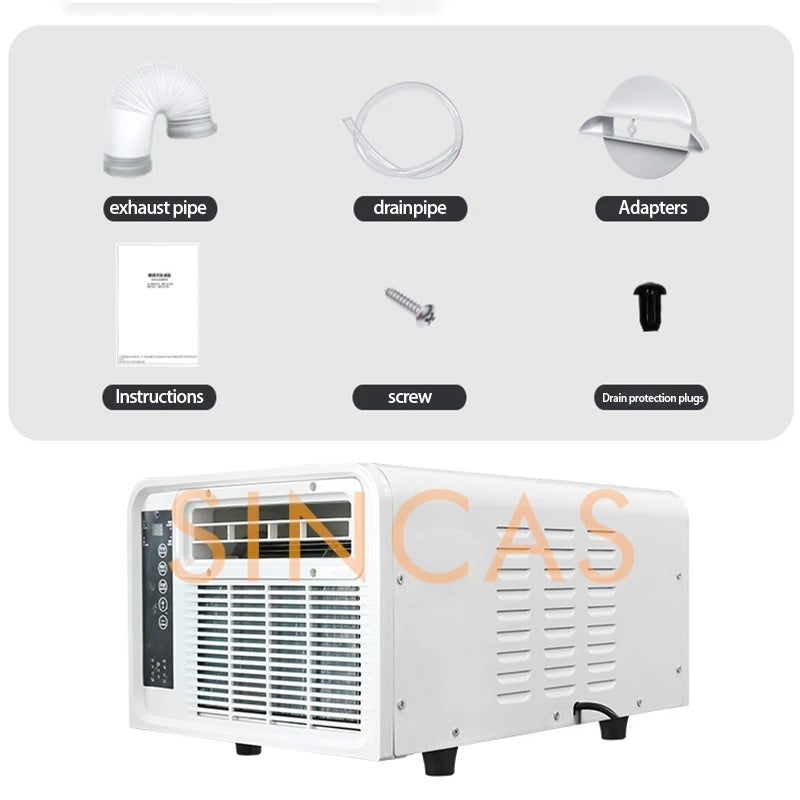 Portable Air Conditioner Heating and Cooling Doal Mode Compatible Energy Saving Mobile Air-Con with Remote Control for Outdoors