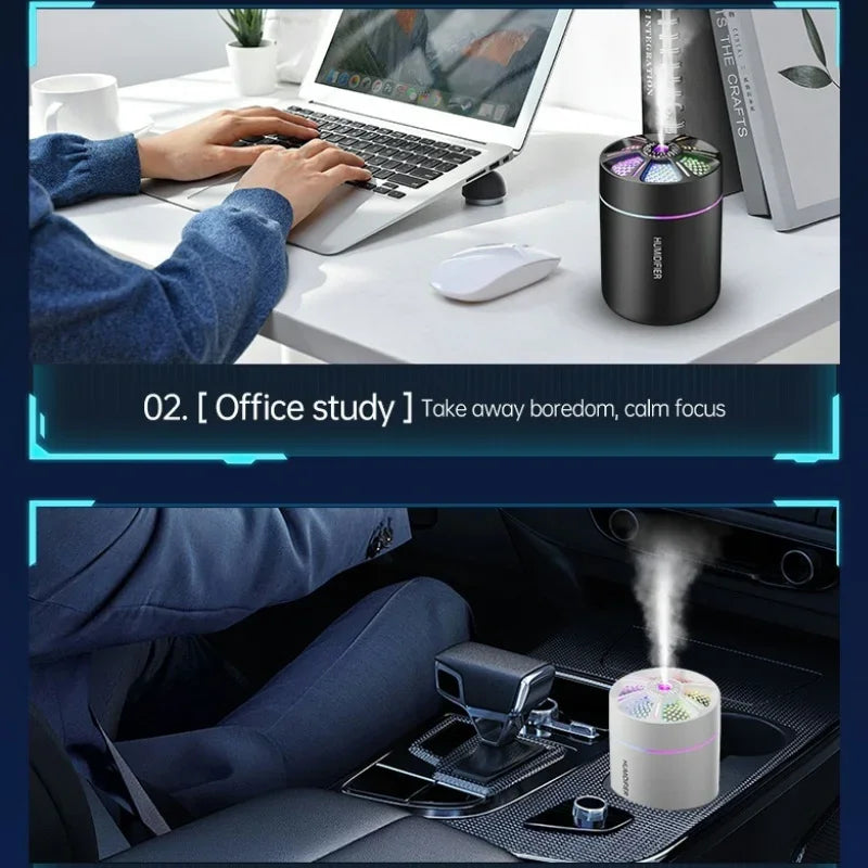 Powerful and Efficient Air Humidifier 180ML Aromatherapy Aroma Diffuser Essential Oil with Colorful Lights for Home Car Bedroom