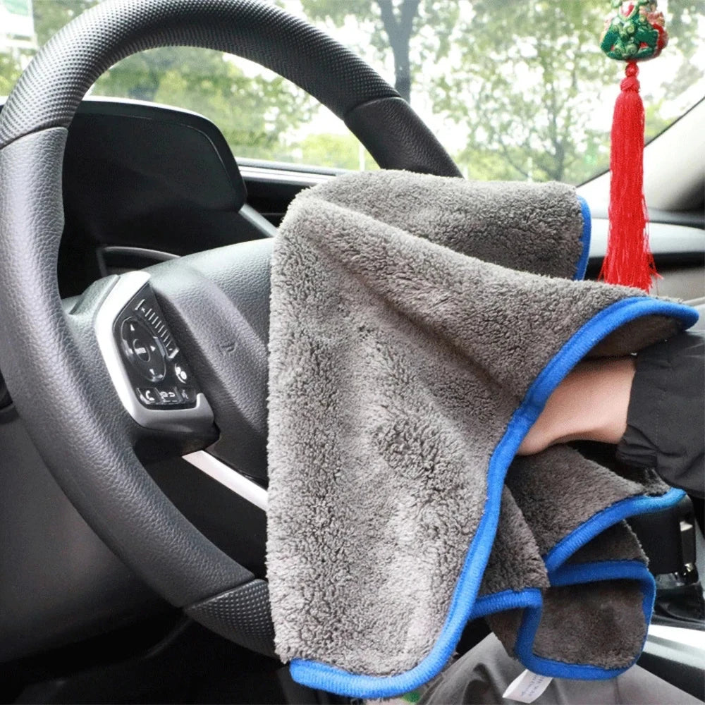 2PCS Microfibre Car Drying Towel Cleaning Cloth Microfiber Dish Glass 40x40cm 1200GSM