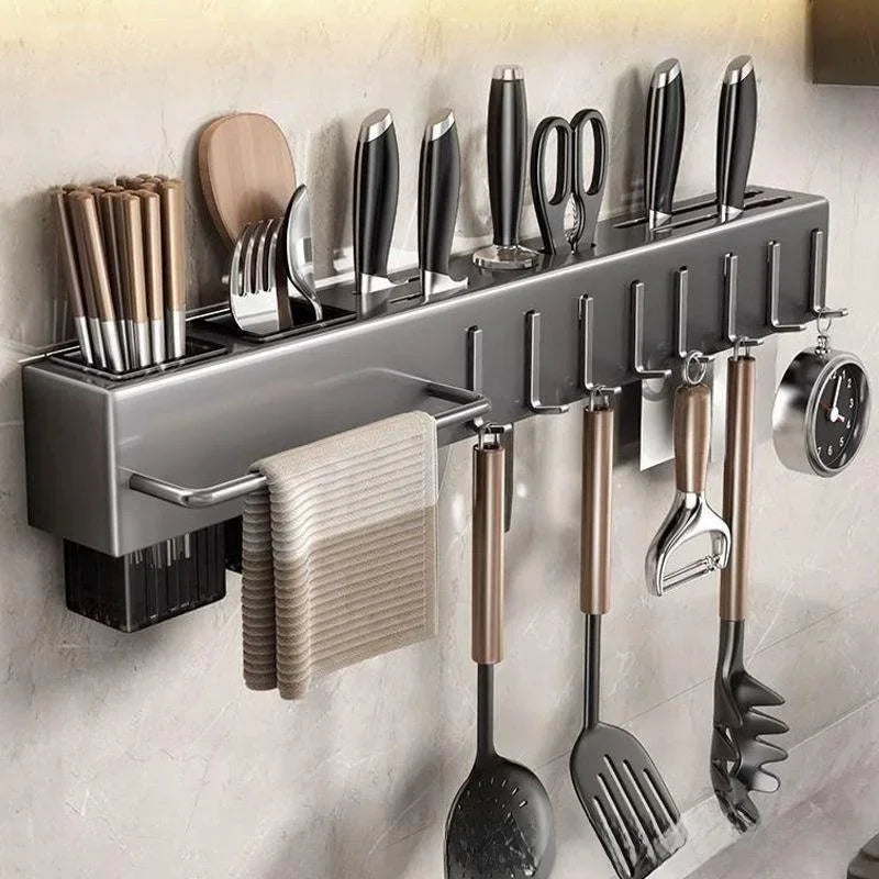 Thiened Kitchen Knife Ra Wall Mounted Chopstis Tube Storage Multi-Function Carbon Steel Kitchen Storage Organizer