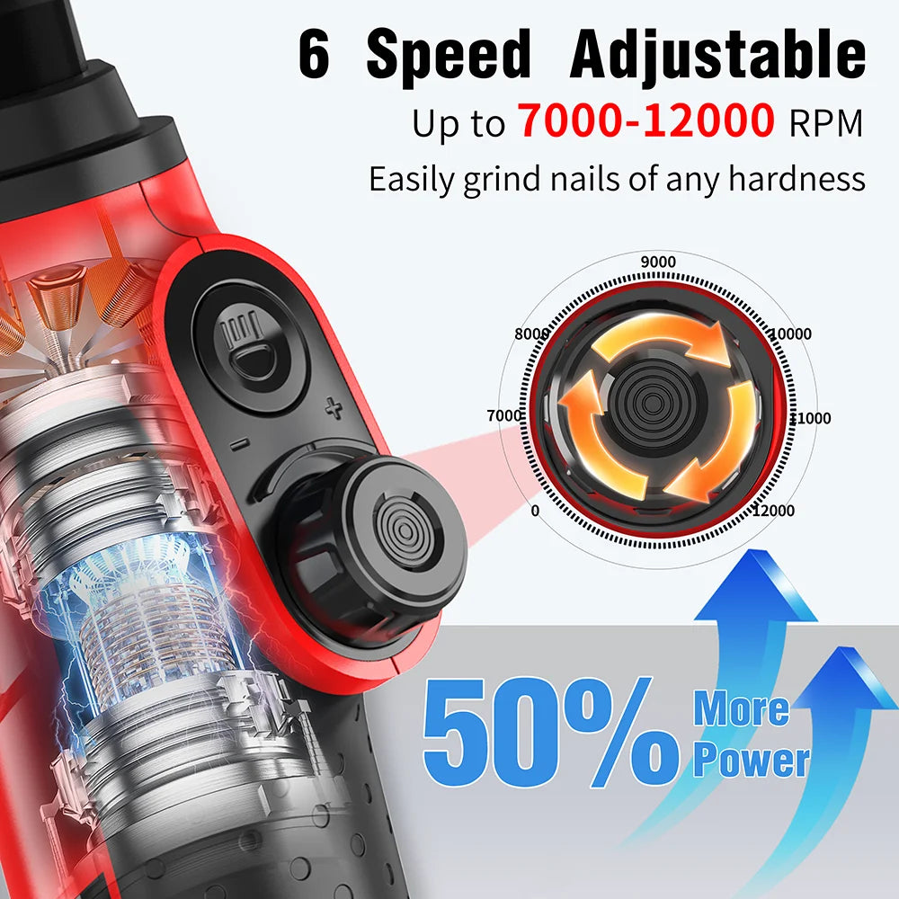 JOYU Rechargeable Dog Nail Grinder with LED Light - 6 Speed Quiet Electric Pet Nail Trimmer for Small Medium Large Dogs & Cats
