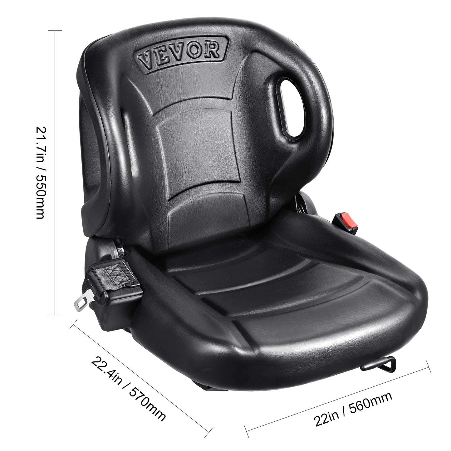 SucceBuy Universal Forklift Seat Fold Down Tractor Seat with Adjustable Angle Back and Micro Switch Comfortable Forklift Seat