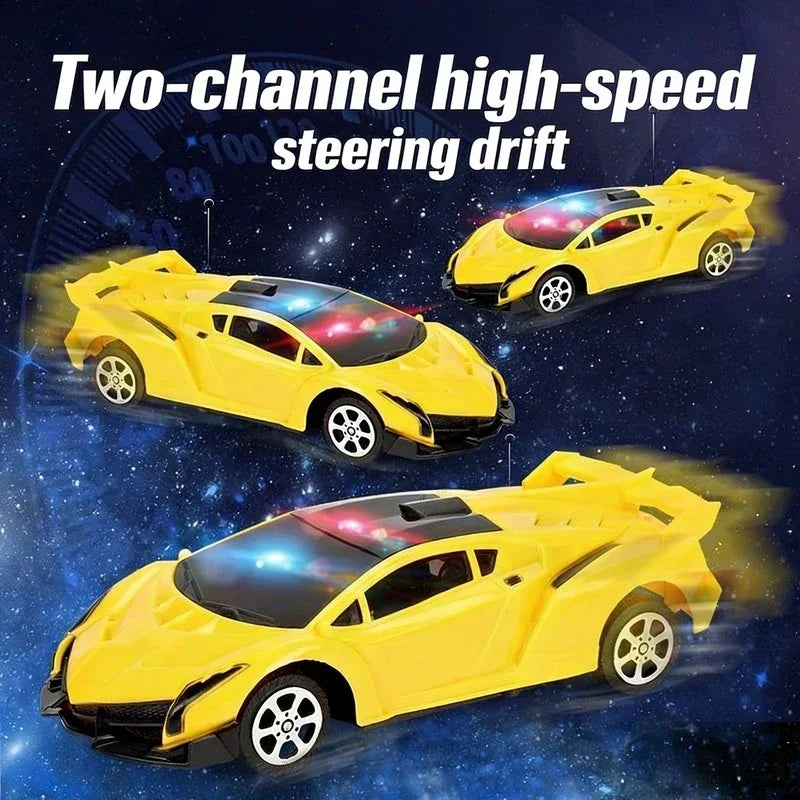 2.4GHz RC Car with LED Lights, 2-Channel Remote Control Toy Car for Kids Gift for Boys Girls Indoors Outdoors Car Toys