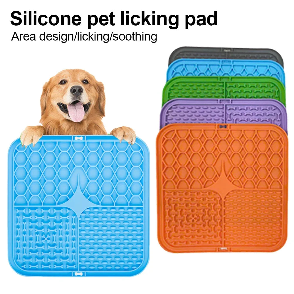 Silicone Licking Pad Pet Dog Lick Pad Bath Peanut Butter Slow Eating Licking Feeder Cats Lickmat Feeding Dog Lick Mat Supplies