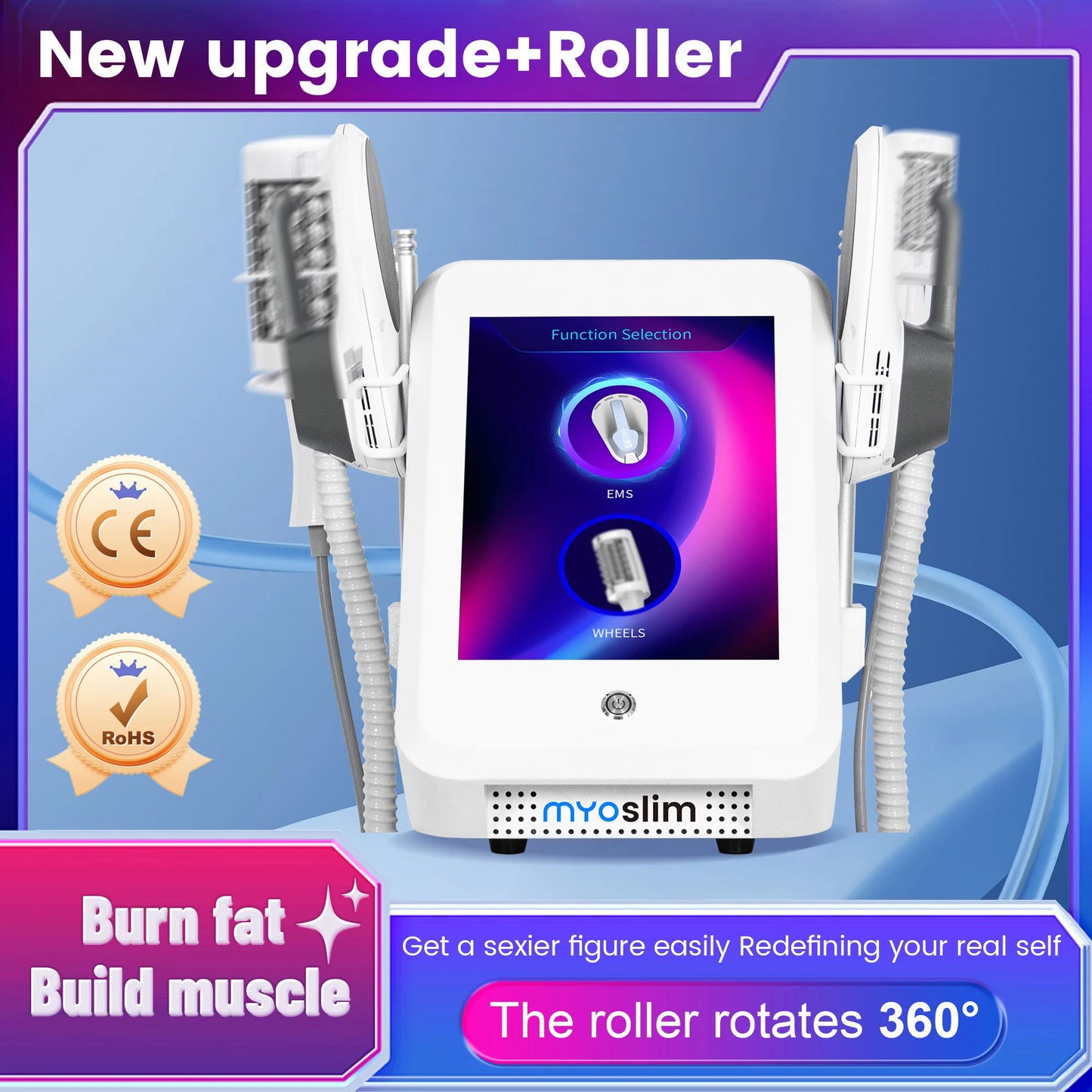 EMSzero Body Sculpt Roller Machine EMS Body Sculpting Burning Weight Loss Slimming Muscle Stimulation Massager Equipment