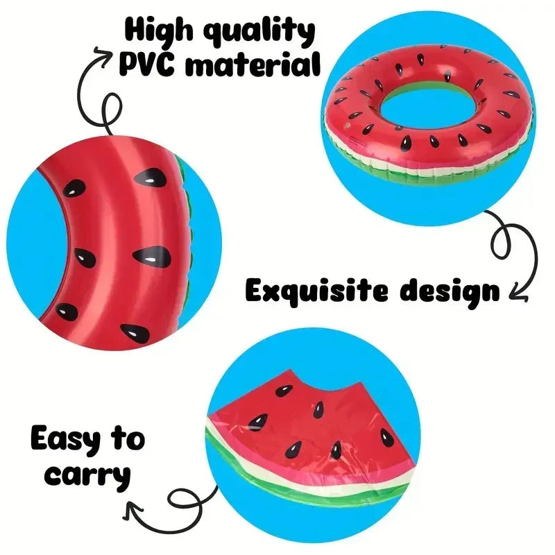 90 size inflatable swimming ring - fruit patterned swimming inner ring with anti leakage valve, thick PVC material