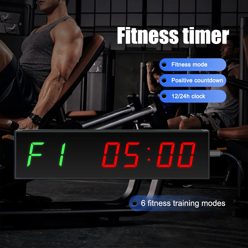 LED Digital Countdown Wireless Remote Control Digital Countdown Clock Aluminum Alloy with Adhesive Hook for Competition Training