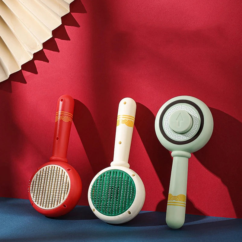 Chinese Style Trendy Pet Brush Cat Hair Removal Needle Comb Anti-Static Brush for Pet Grooming Tools