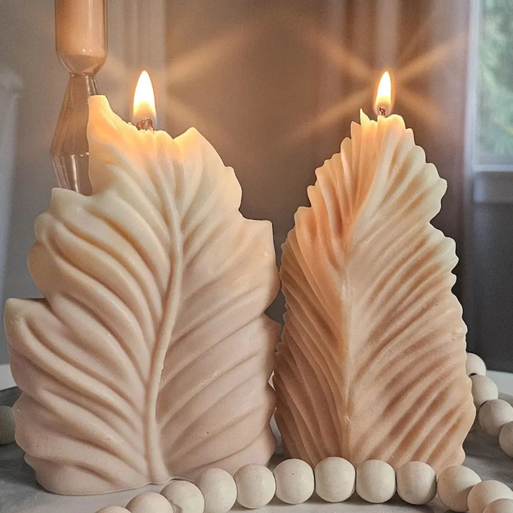 Autumn Leaves Candle Silicone Mould 1-2pcs Coral Scented Candle Making Kit Simple Style DIY Gyspum Ceramic Resin Mold Fall Decor