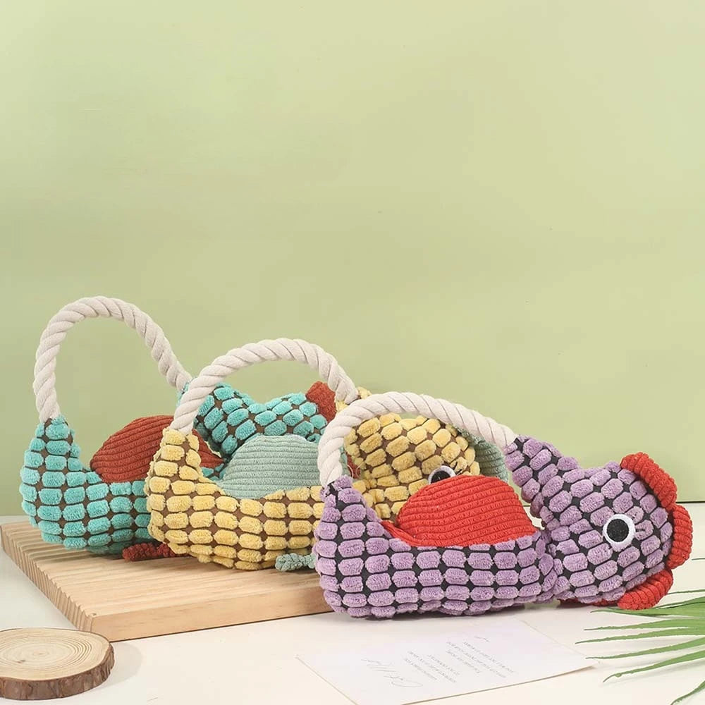 Seahorse Pet Dog Plush Toy Rope Dog Squeak Toys Bite Resistant Puppy Funny Pet Seahorse Toy Dog Accessories