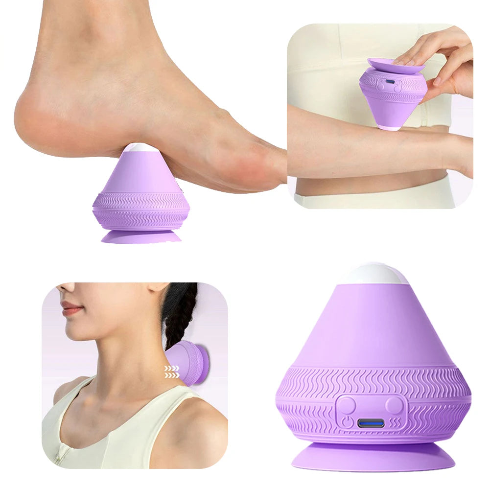 Massage Cone Ball with Suction Cup Electric Vibrating Massage Ball Muscle Relaxation Massager for Point Deep Tissue Relaxation